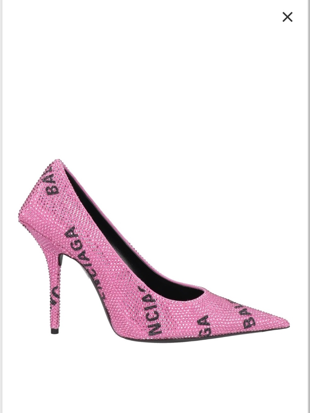 Balenciaga Pink Crystal-Embellished Pointed Stiletto Heel